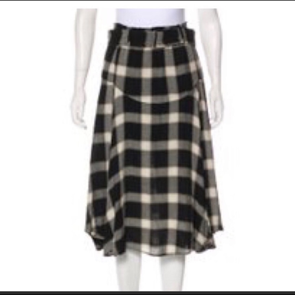 ALC plaid midi skirt.